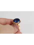Žiedas Sapyras 14k geltono aukso Vintažinis stilius vrc035y