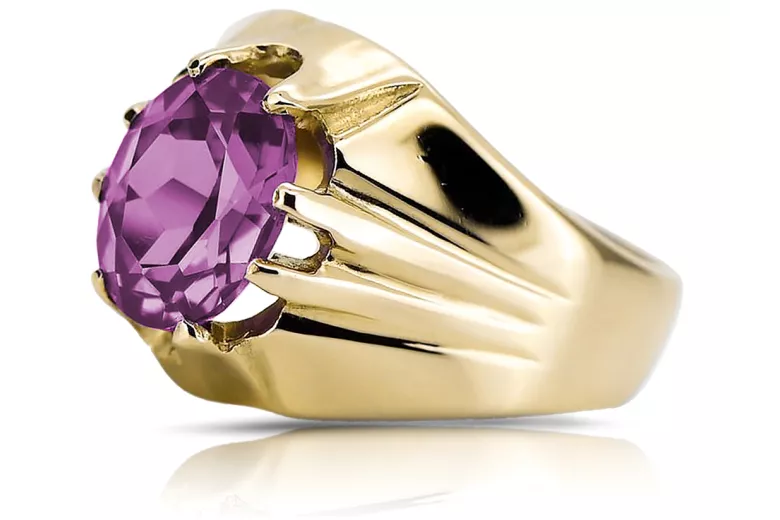 Amethyst 14 Karat Gelbgold Ring Vintage Schmuck vrc016y