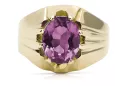 Or jaune 14 carats Améthyste Anneau Vintage vrc016y