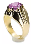Or jaune 14 carats Améthyste Anneau Vintage vrc016y