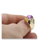 Ring Amethyst 14K Yellow gold Vintage craft vrc016y