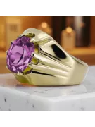 Ring Amethyst 14K Yellow gold Vintage craft vrc016y