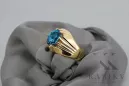Anneau Aigue-marine Or jaune 14 carats Artisanat vintage vrc016y