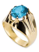Aquamarine 14K Yellow gold Ring Vintage craft vrc016y