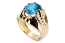 Aquamarine 14K Yellow gold Ring Vintage craft vrc016y
