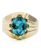 14k žlté zlato Akvamarín  Vintage craft vrc016y