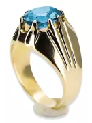 Aquamarine 14K Yellow gold Ring Vintage craft vrc016y