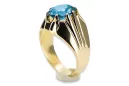 Aquamarine 14K Yellow gold Ring Vintage craft vrc016y