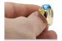 Aquamarine 14K Yellow gold Ring Vintage craft vrc016y
