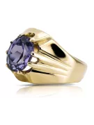 Alksandritas 14k geltono aukso Žiedas Vintage vrc016y