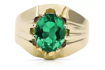 Κίτρινος χρυσός 14 καρατίων Σμαράγδι  Vintage Jewlery vrc016y