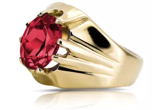 Or jaune 14 carats Rubis Anneau Bijoux vintage vrc016y