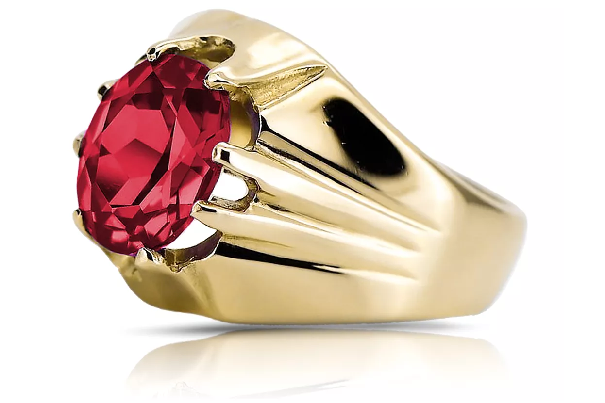 Ring Ruby 14K Yellow gold Vintage style vrc016y