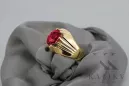 14k żółte złoto Rubin Pierścionek Vintage Biżuteria vrc016y