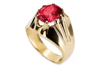 14-кв Желтое золото Рубин Кольцо Винтаж vrc016y