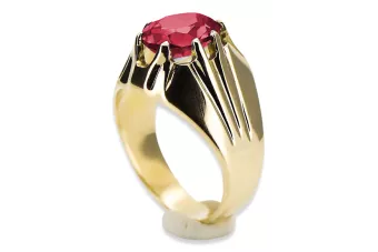 14k żółte złoto Rubin Pierścionek Vintage Biżuteria vrc016y