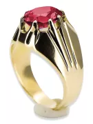 Rubinrot 14 Karat Gelbgold Ring Vintage Stil vrc016y