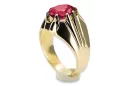 14k żółte złoto Rubin Pierścionek Vintage Biżuteria vrc016y