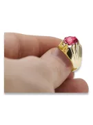 14 كارت من الذهب الأصفر الروبين خاتم فينتاج vrc016y