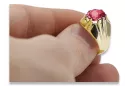 Rubinrot 14 Karat Gelbgold Ring Vintage Stil vrc016y