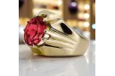 Rubinrot 14 Karat Gelbgold Ring Vintage Stil vrc016y