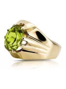 Ring Vintage Stil Gelber Peridot 14 Karat Gelbgold vrc016y