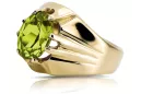 Ring Vintage Stil Gelber Peridot 14 Karat Gelbgold vrc016y