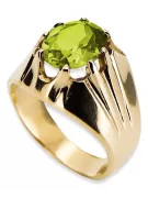 Žiedas Geltonasis peridotas 14k geltono aukso Vintažiniai amatai vrc016y