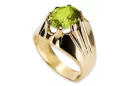 Žiedas Geltonasis peridotas 14k geltono aukso Vintažiniai amatai vrc016y