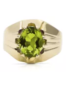 Žiedas Geltonasis peridotas 14k geltono aukso Vintažiniai amatai vrc016y