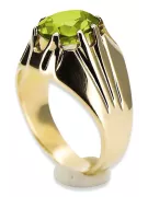 Vintage craft Ring Yellow Peridot 14K Yellow gold vrc016y