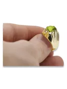 Vintage craft Ring Yellow Peridot 14K Yellow gold vrc016y
