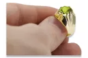 Vintage craft Ring Yellow Peridot 14K Yellow gold vrc016y