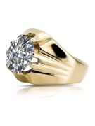 Zircon 14K Yellow gold Ring Vintage style vrc016y