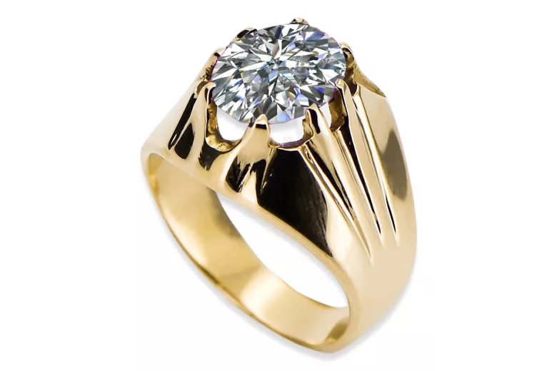 Каблучка Вінтаж Циркон 14K Жовте золото vrc016y