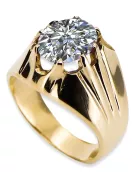 Zircon 14K Yellow gold Ring Vintage style vrc016y