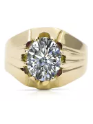 Zircon 14K Yellow gold Ring Vintage style vrc016y