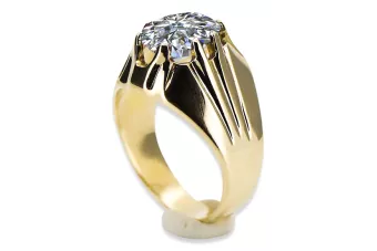 14K жълто злато Циркон Пръстен Винтидж крафт vrc016y