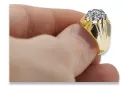 Zircon 14K Yellow gold Ring Vintage style vrc016y
