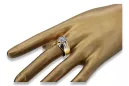 Zircon Or jaune 14 carats Anneau Style vintage vrc016y