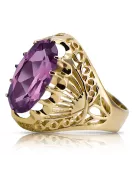 14K Yellow gold Amethyst Ring Vintage Jewlery vrc020y