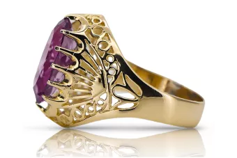 14K Yellow gold Amethyst Ring Vintage Jewlery vrc020y