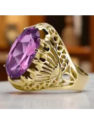 14K Yellow gold Amethyst Ring Vintage Jewlery vrc020y