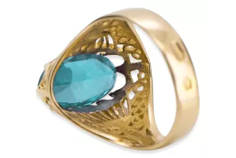 Каблучка Аквамарин 14K Жовте золото Вінтаж vrc020y