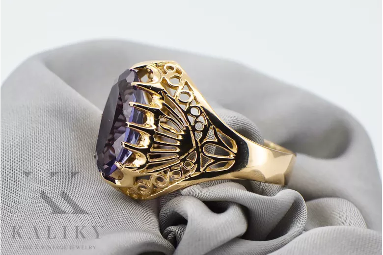 Ring Alexandrite 14K Yellow gold Vintage vrc020y