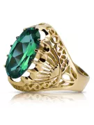 Vintage Anneau Émeraude Or jaune 14 carats vrc020y