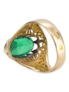 Esmeralda Oro amarillo de 14 quilates Anillo Estilo vintage vrc020y