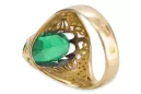 14 Karat Gelbgold Smaragd Ring Vintage Stil vrc020y