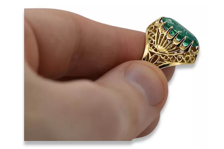 Vintage craft  Smaragd 14k žluté zlato vrc020y