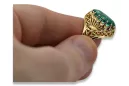 14 Karat Gelbgold Smaragd Ring Vintage Stil vrc020y